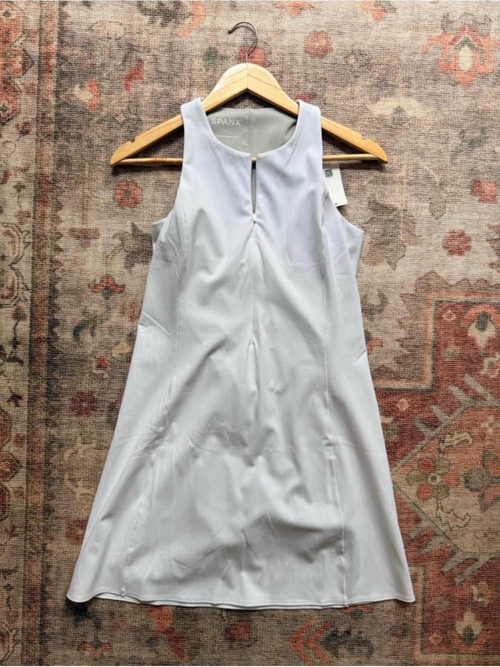 SPANX Light White Sleeveless A-Line Mini Dress